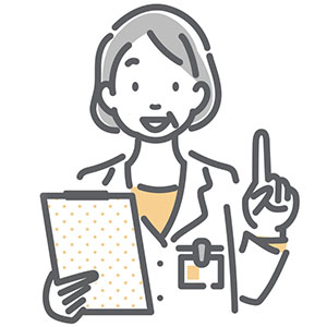 Talking doctor with clipboard illustration
