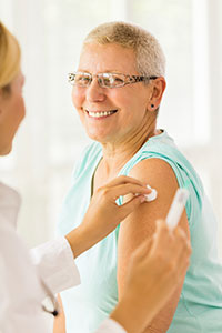 woman getting a flu shot