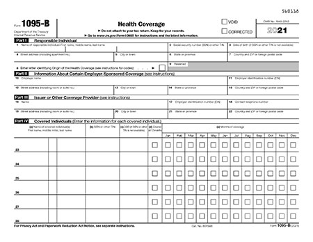 1095 form proof of medical coverage