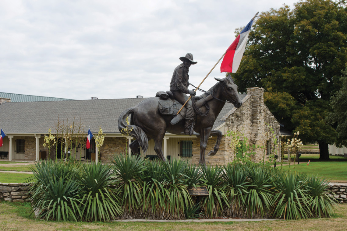 statue of texas ranger on horseback at Texas Ranger museum